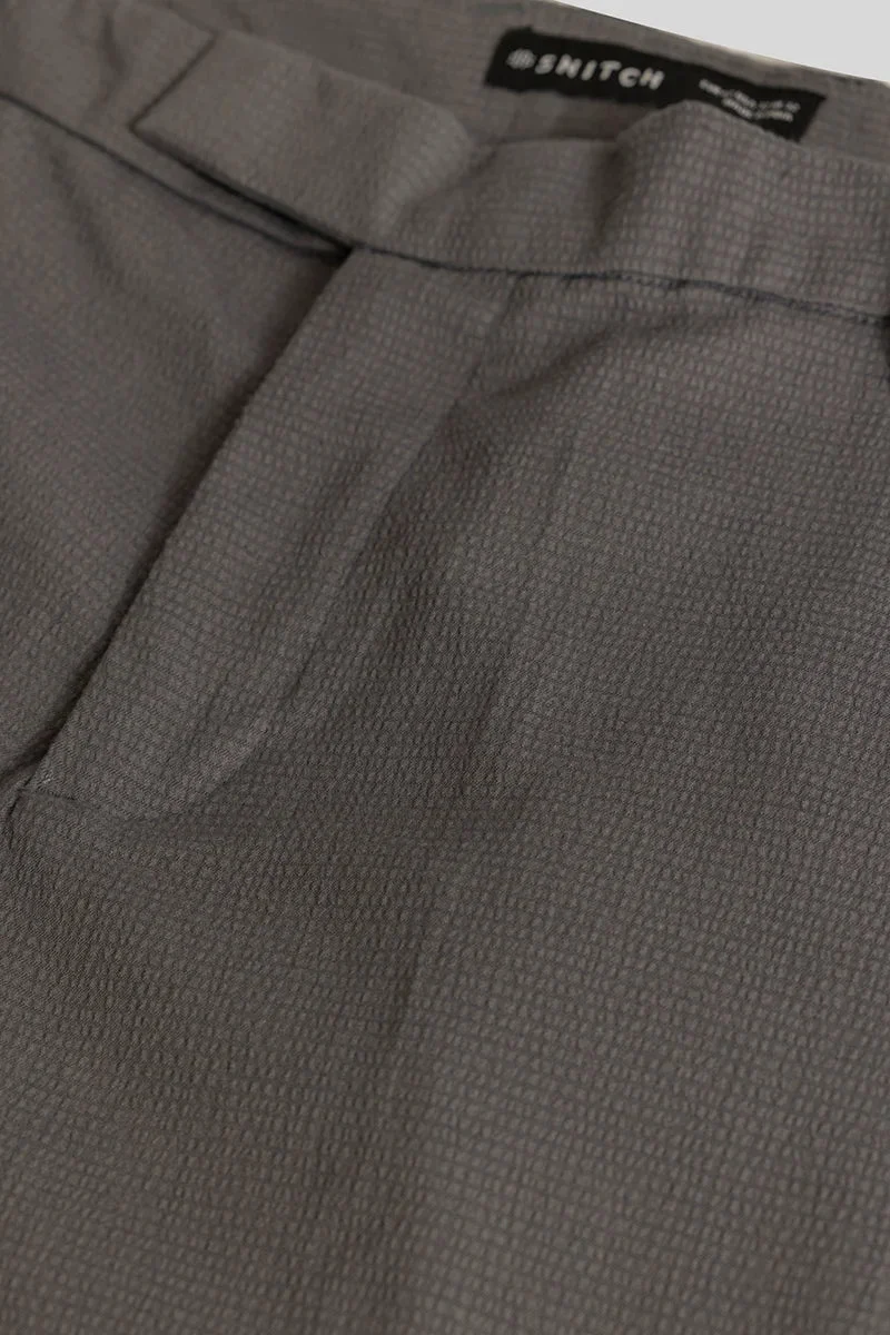 SNITCH Yann Grey Plain Slim Fit Trousers